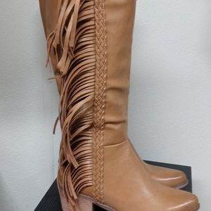 Tall Fringe Tan Boots
